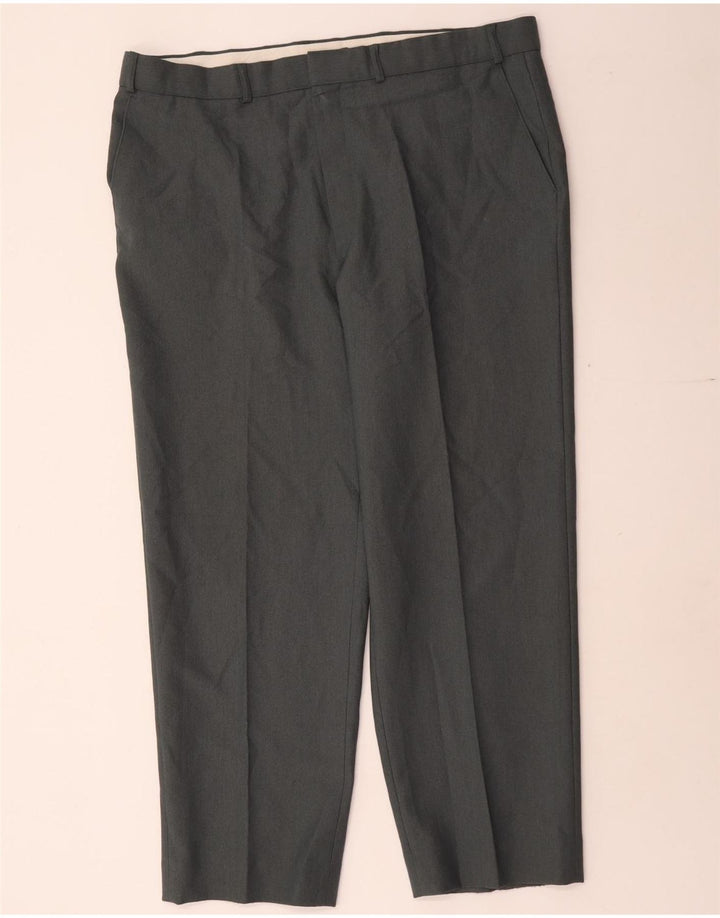 Pantaloni chino dritti da uomo Marks & Spencer W40 L29 poliestere grigio