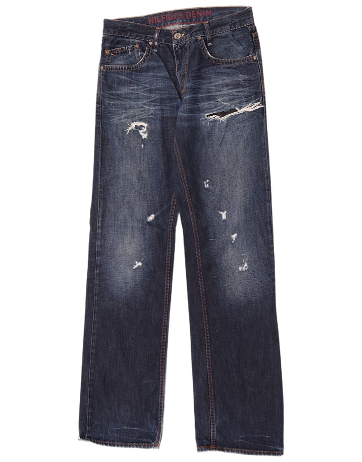 Jeans dritti invecchiati da uomo Tommy Hilfiger W31 L36 Blu