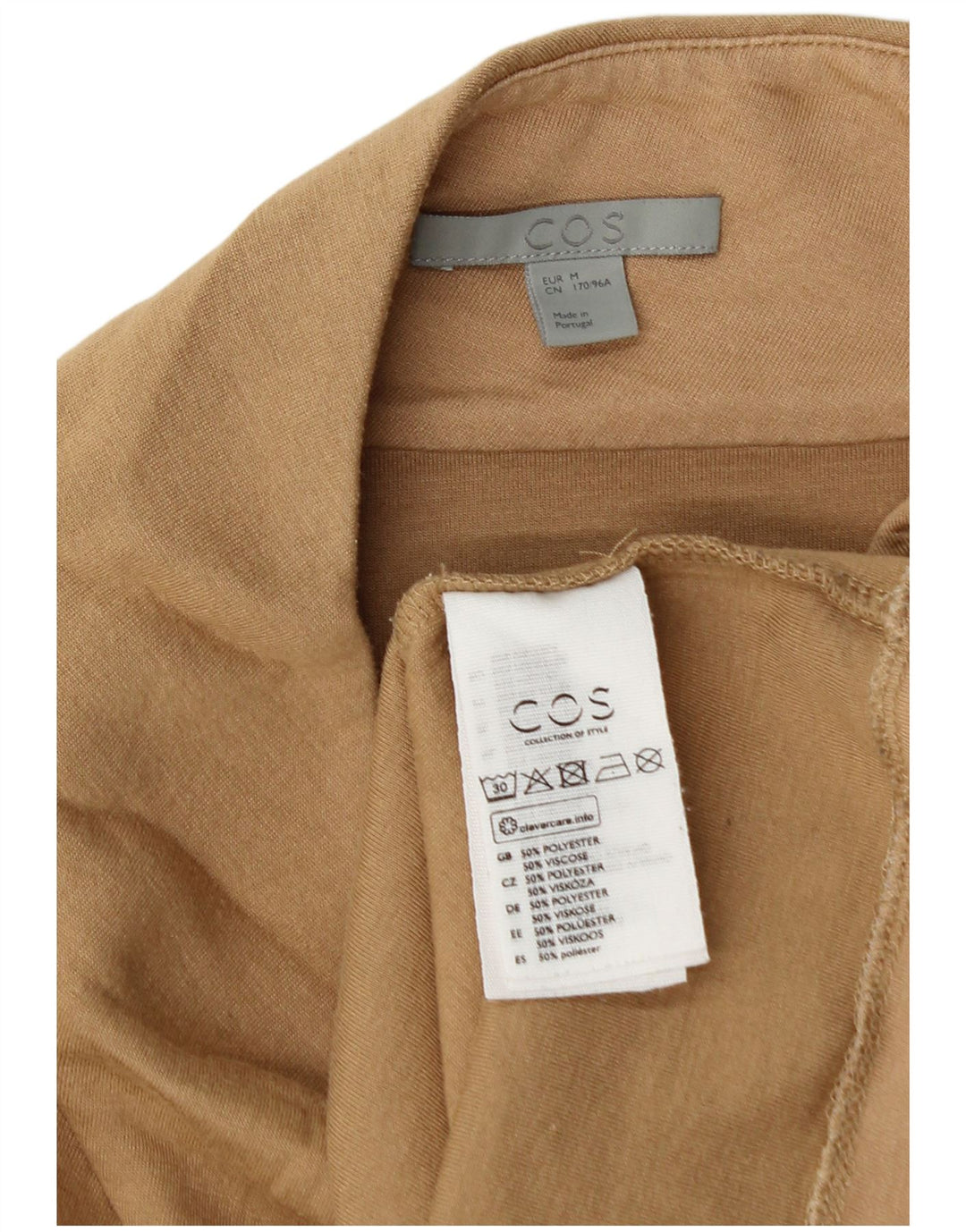 Cos Top da donna a maniche lunghe UK 14 Poliestere beige medio
