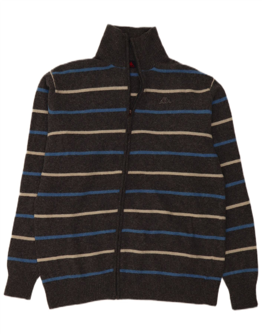 Cardigan da Uomo Kappa 2XL Grigio a Righe in Lana