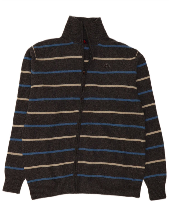 Cardigan da Uomo Kappa 2XL Grigio a Righe in Lana