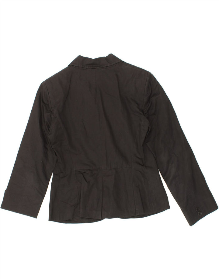 GAS Womens Crop 1 Button Blazer Jacket UK 12 Medium Black Cotton Vintage Gas and Second-Hand Gas from Messina Hembry 