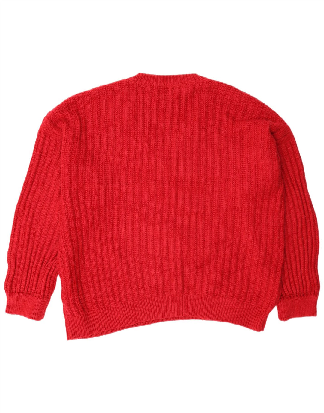 Maglione oversize con scollo a V da donna Marks & Spencer UK 16 grande rosso