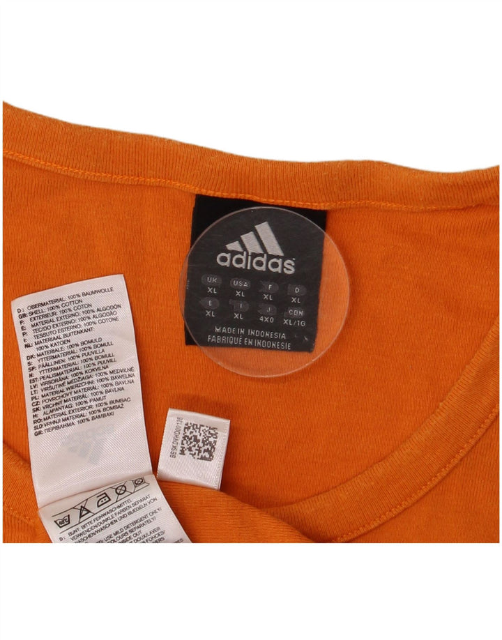 Canotta grafica da uomo Adidas XL XL in cotone arancione