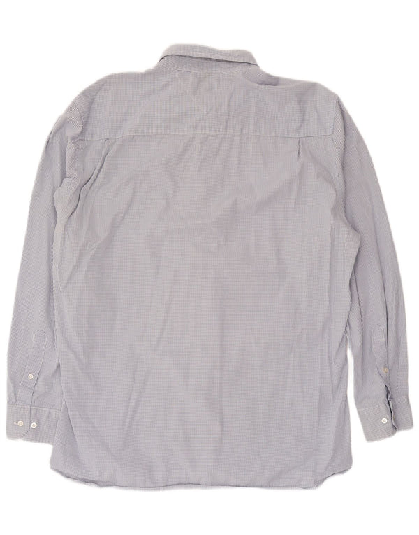 Camicia da uomo su misura Tommy Hilfiger XL in cotone a quadri blu navy