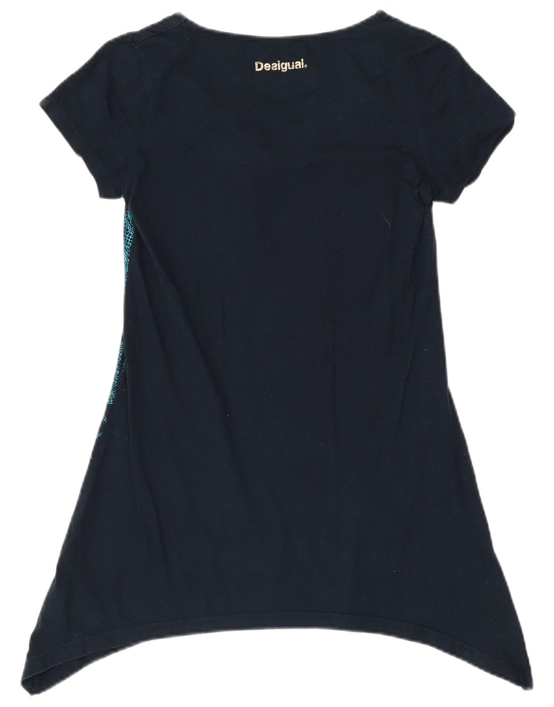 DESIGUAL Top tunica asimmetrica grafica per ragazze 13-14 anni blu navy floreale