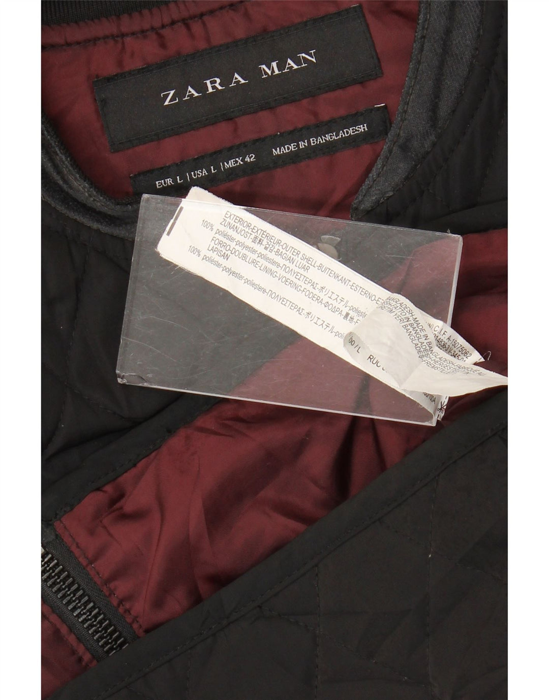 Gilet trapuntato da uomo Zara UK 40 grande poliestere nero