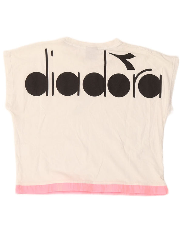 T-shirt grafica corta da donna Diadora Top UK 12 Medium White