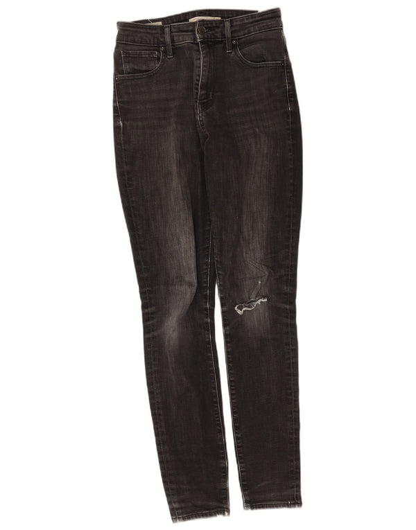 Jeans Levi's da donna 721 skinny a vita alta effetto consumato W26 L30 cotone nero