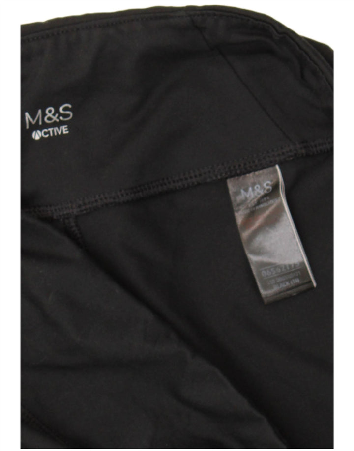 Leggings Capri da donna Marks & Spencer UK 16 grandi sportivi in poliestere nero
