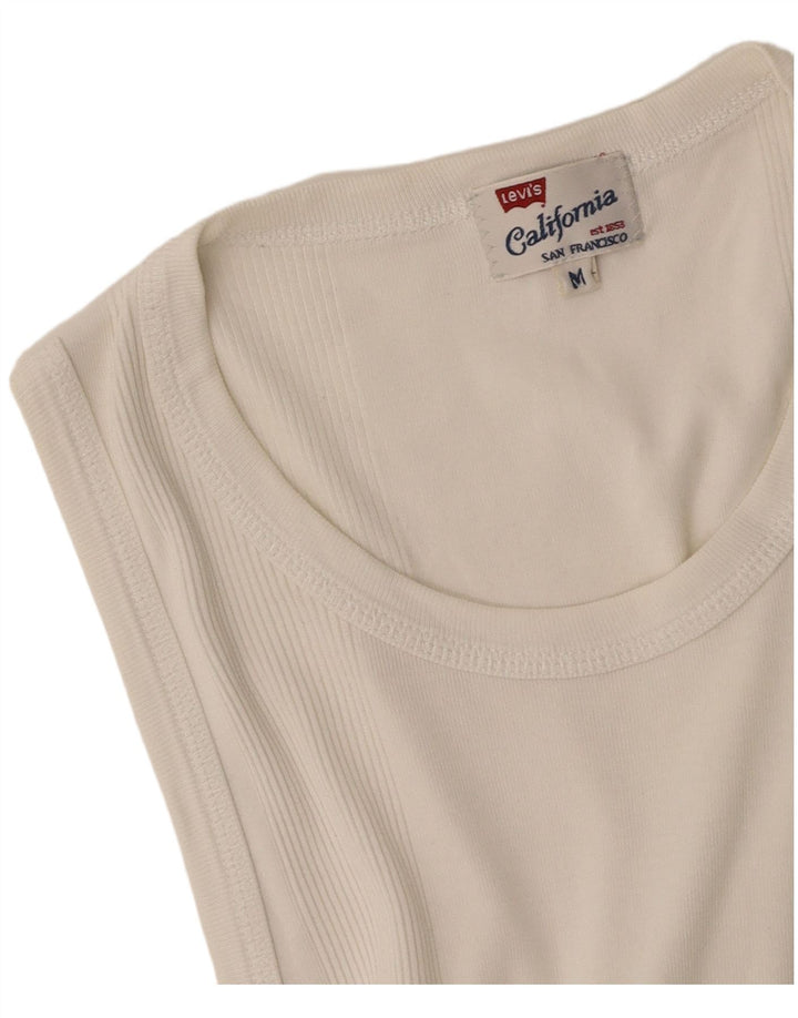 LEVI'S Womens Vest Top UK 14 Medium White