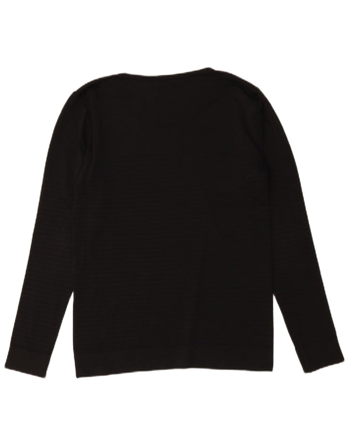 Maglia Nike Dri Fit da uomo a maniche lunghe, poliestere nero medio
