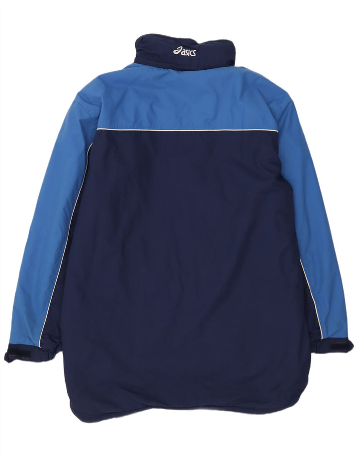 Giacca a vento da uomo Asics UK 40 Large in nylon color block blu navy
