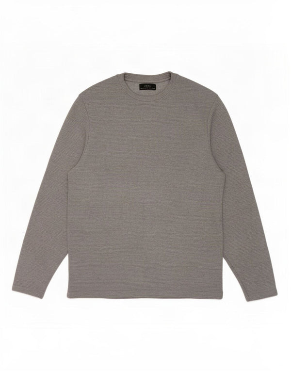 Top Zara da uomo a maniche lunghe in poliestere grigio medio