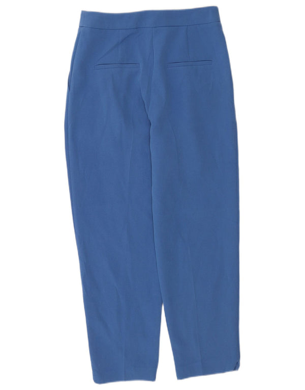 Pantaloni corti da donna a vita alta Topshop con pegging UK 8 piccoli W26 L25 blu