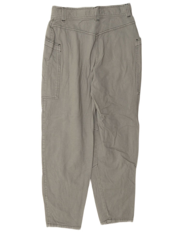 Pantaloni cargo larghi a vita alta da donna Topshop UK 10 piccoli W27 L27 grigi