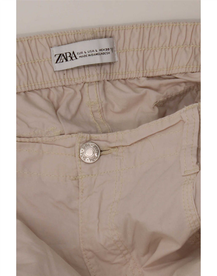 Pantaloni cargo Zara da donna a gamba larga grandi W30 L30 grigi