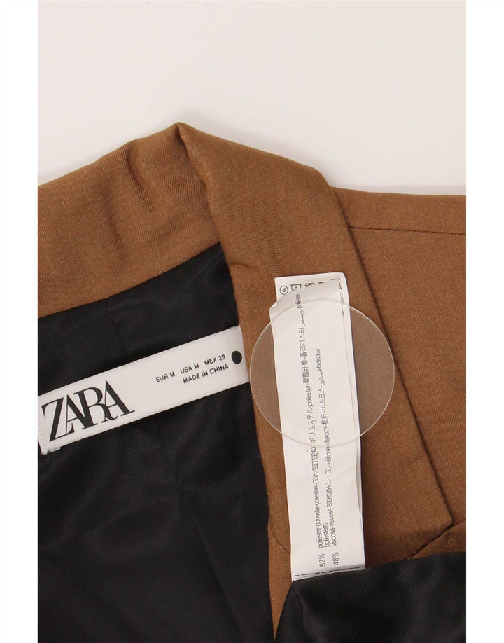 Giacca blazer doppiopetto lunga da donna Zara UK 12 Marrone medio