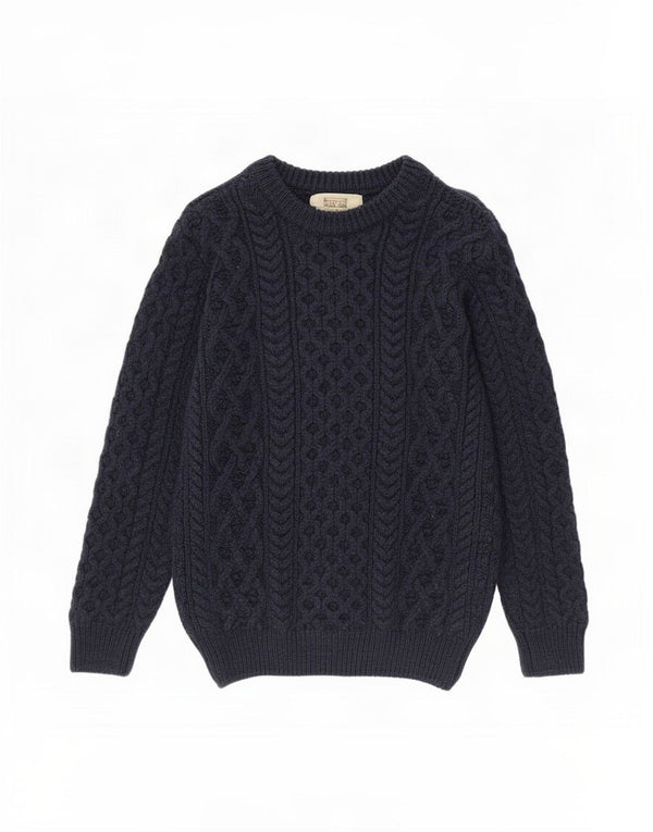 Aran Sweater Market Maglione da donna con scollo a barca UK 6 XS Blu navy