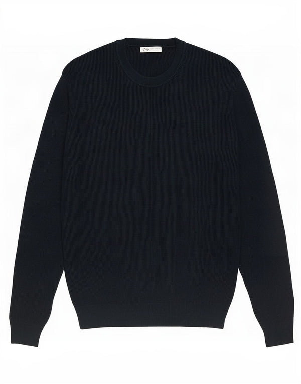 Maglione girocollo da uomo Zara piccolo in cotone verde