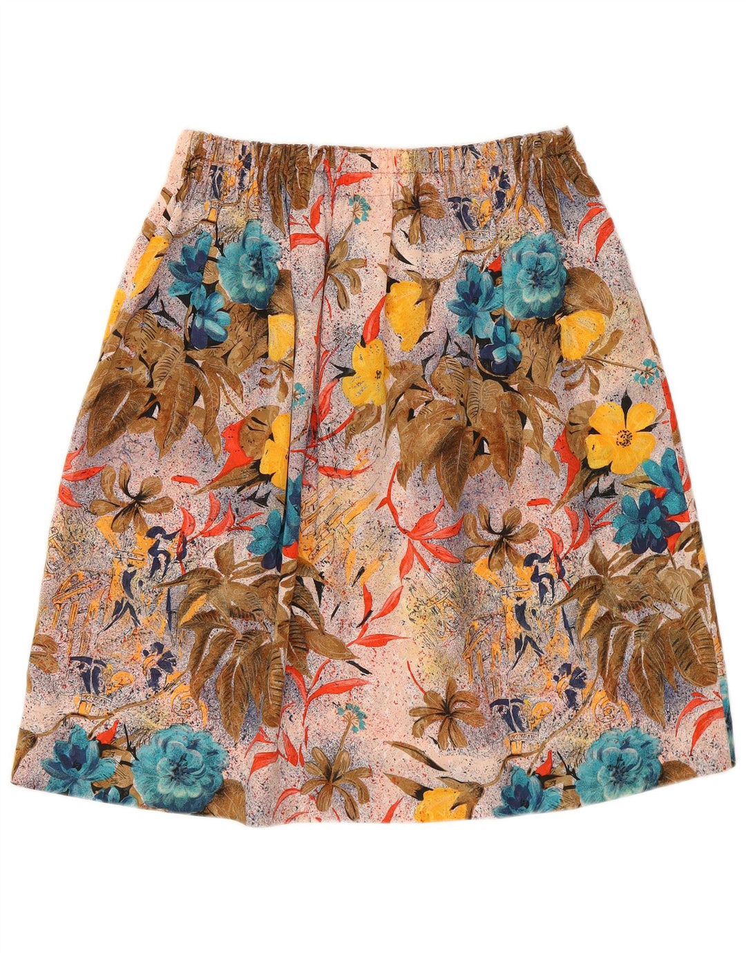 Gonna a trapezio con grafica vintage da donna W30 media floreale multicolore