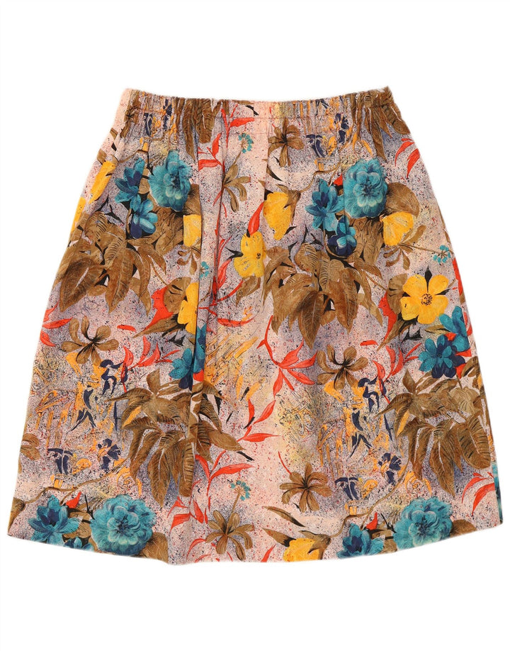 Gonna a trapezio con grafica vintage da donna W30 media floreale multicolore