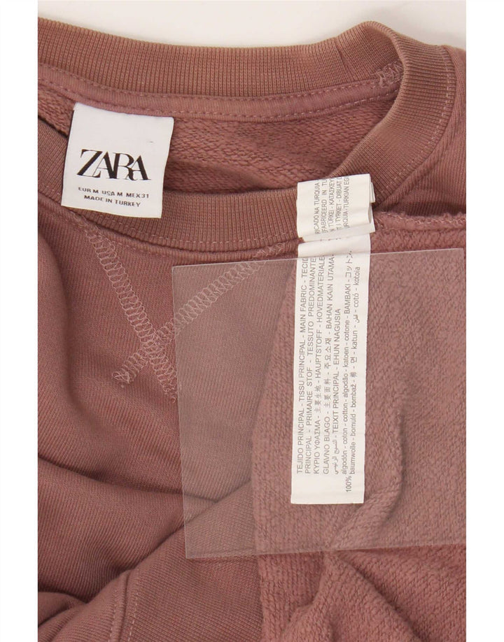 Felpa Zara da donna maglione UK 14 cotone marrone medio