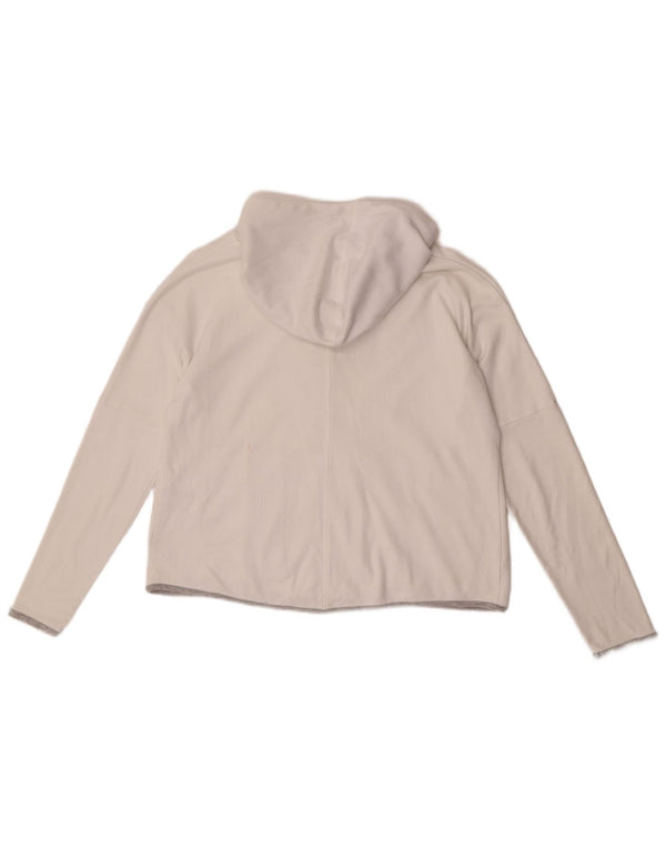 Maglione con cappuccio e zip grafica da donna Ellesse UK 14 Cotone bianco medio