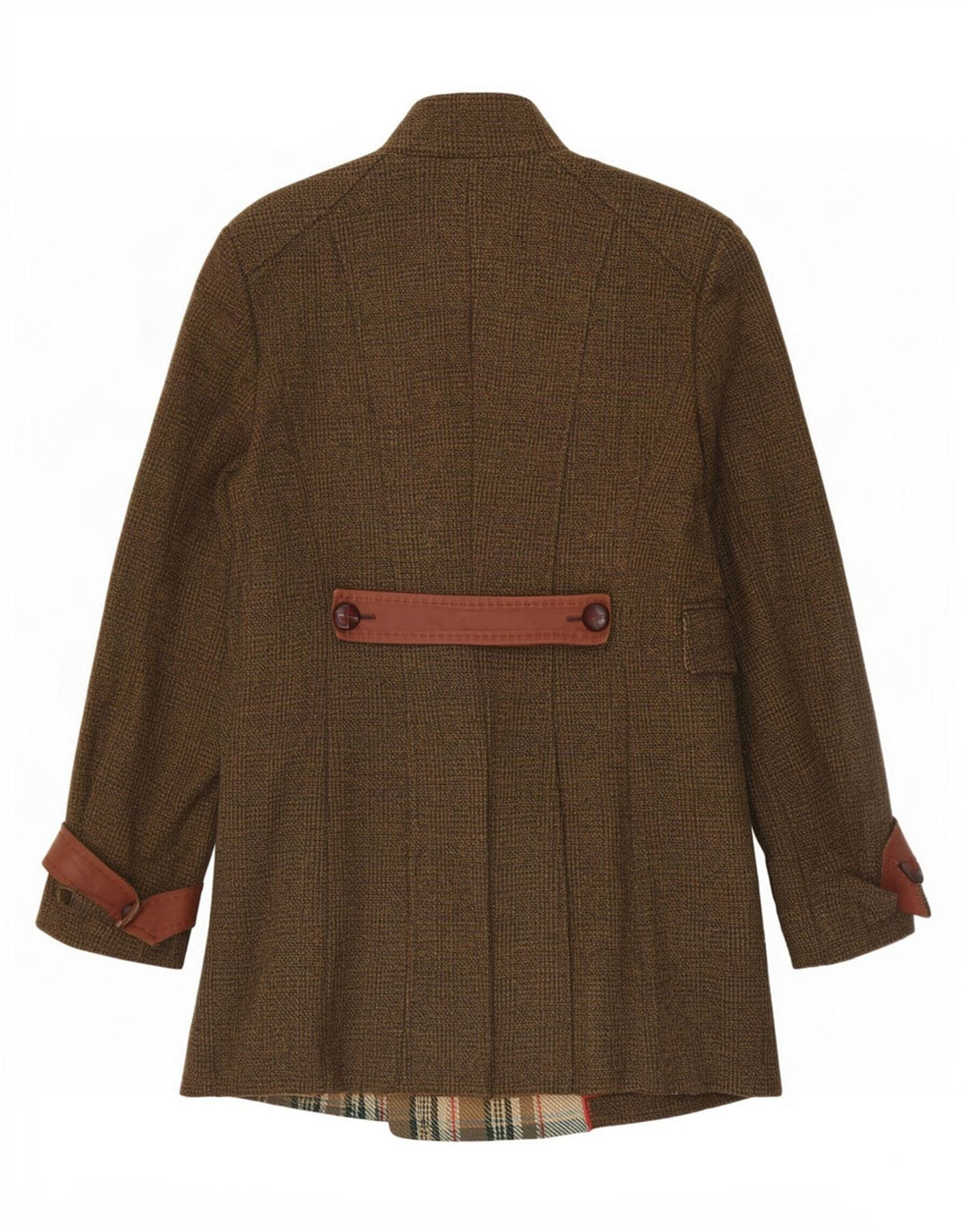 ST. Cappotto doppiopetto da donna Emile UK 12 Cotone medio a quadri kaki