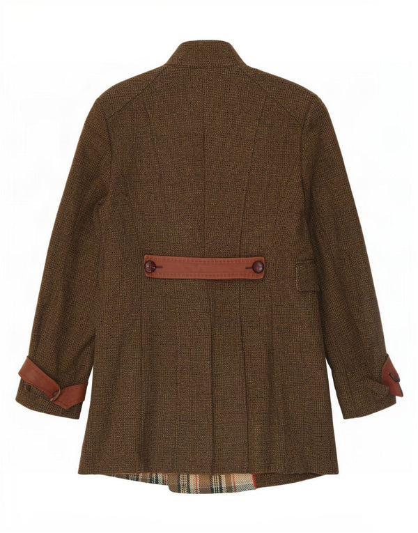 ST. Cappotto doppiopetto da donna Emile UK 12 Cotone medio a quadri kaki