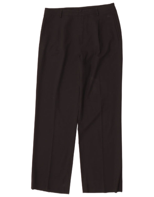 Pantaloni casual dritti da donna Burberry UK 12 Medium W30 L30 Lana nera