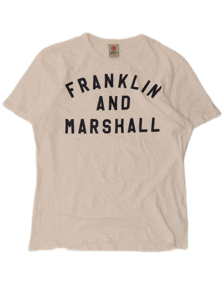 T-shirt grafica da uomo Franklin & Marshall Top in cotone bianco medio
