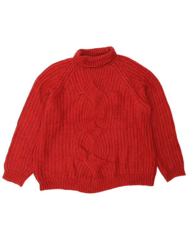 Maglione maglione da donna a collo alto Massimo Dutti UK 14 Acrilico bordeaux medio