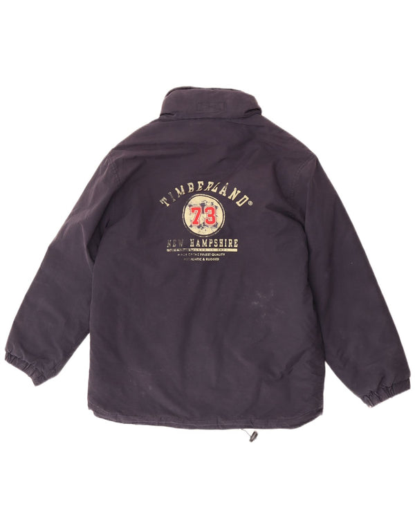 Giacca imbottita con cappuccio grafica per ragazzi Timberland 11-12 anni in cotone blu navy
