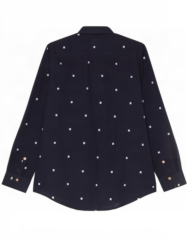 Camicia a maniche a 3/4 da donna White Stuff UK 12 Cotone geometrico blu navy medio