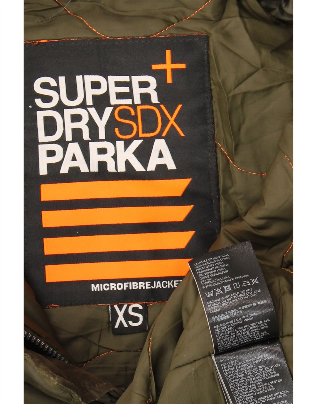 Giacca parka oversize con cappuccio da donna Superdry UK 6 XS poliestere kaki