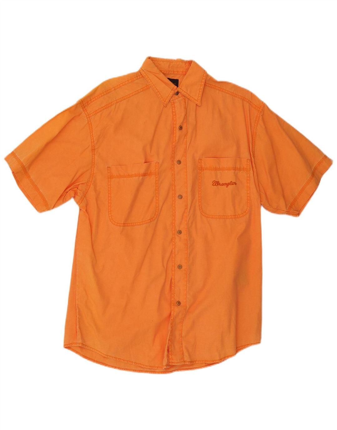 Camicia a maniche corte da uomo Wrangler in cotone arancione medio