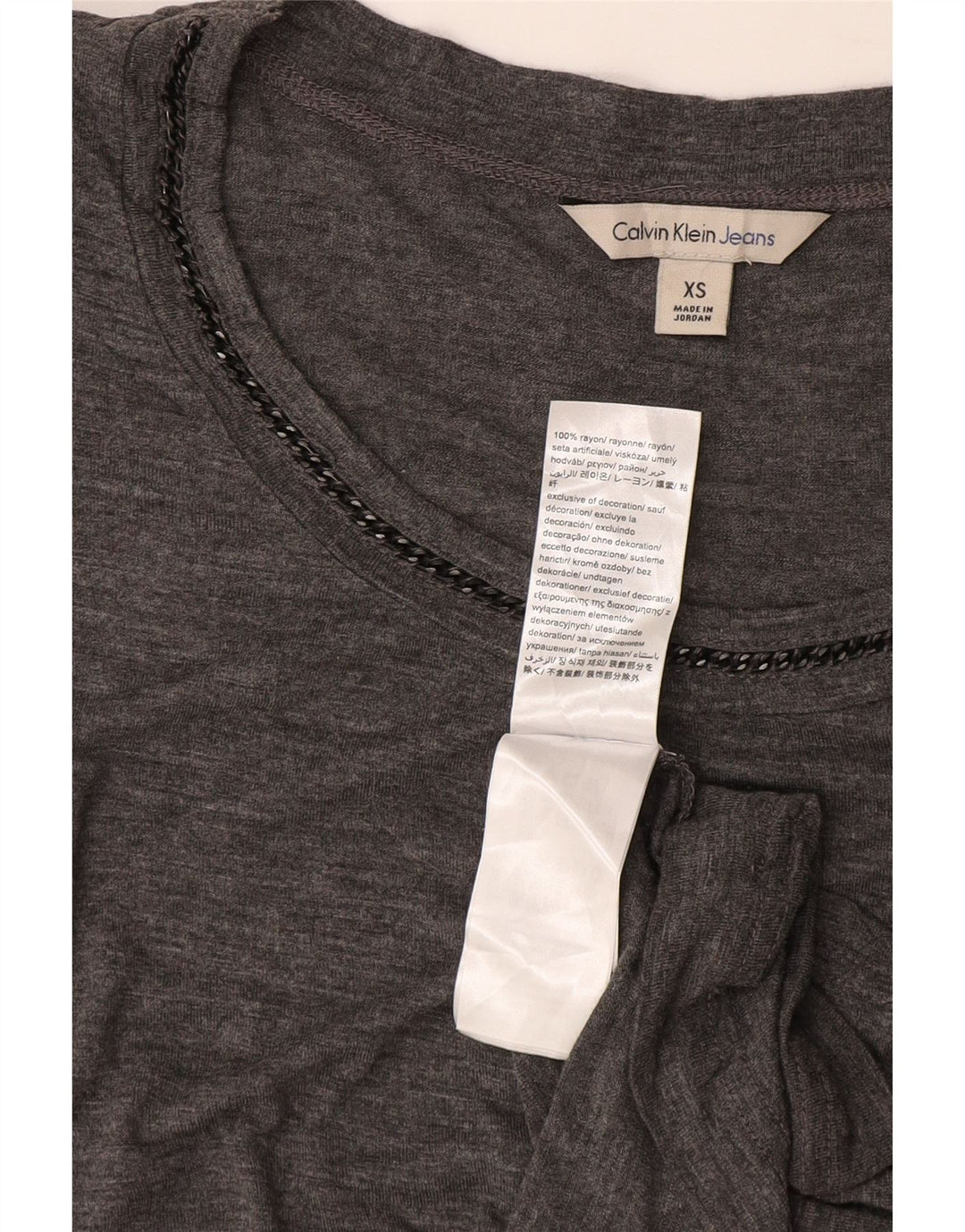 T-shirt ampia da donna Calvin Klein UK 8 XS Rayon grigio