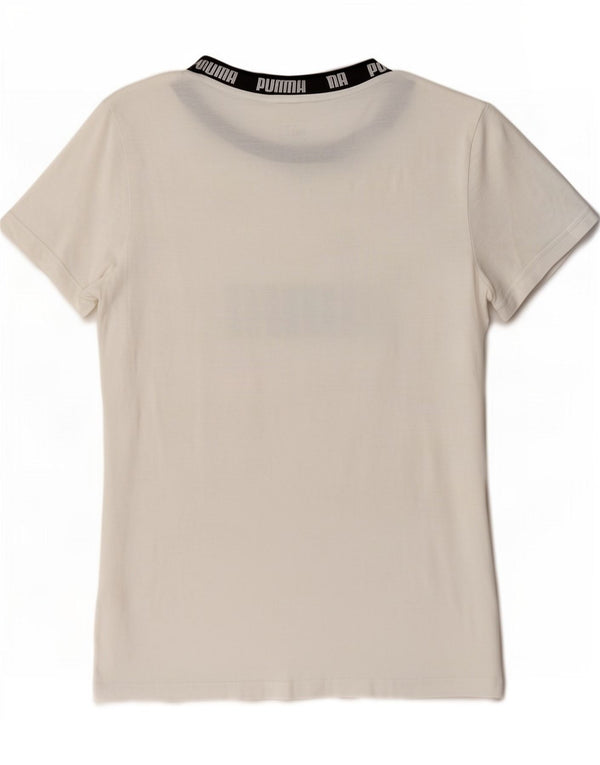 T-shirt grafica regolare da donna Puma UK 14 Medium Bianca