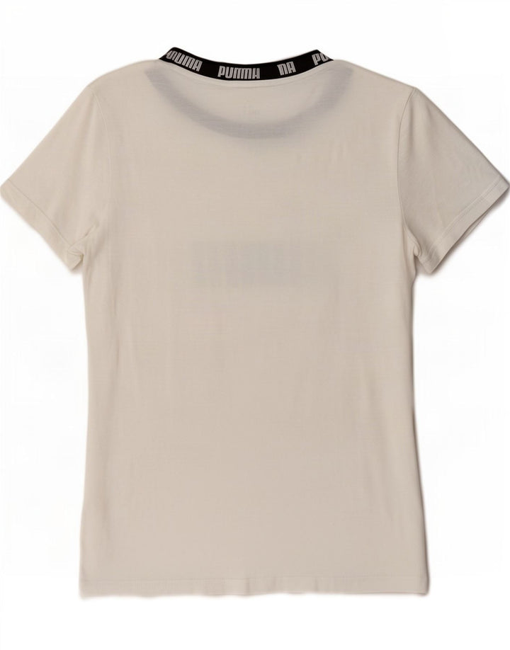 T-shirt grafica regolare da donna Puma UK 14 Medium Bianca