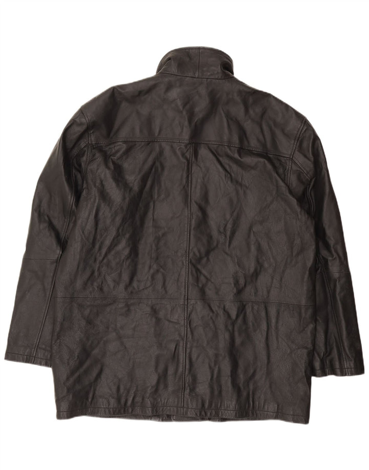 Giacca in pelle vintage da uomo IT 58 4XL Nera