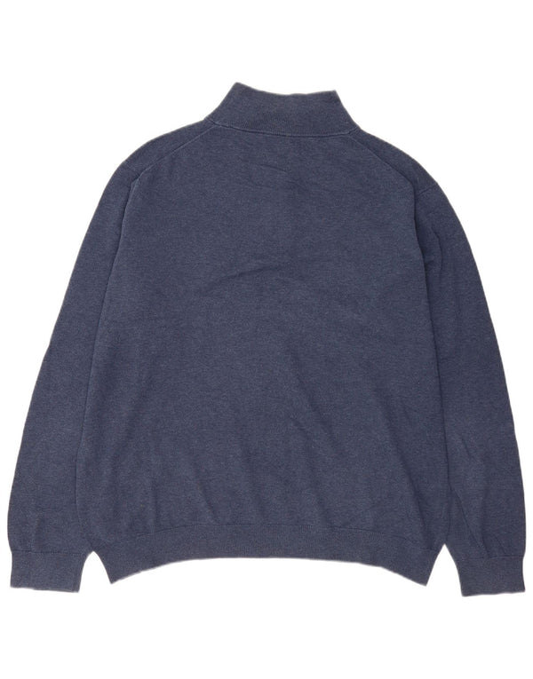 Gant Maglione da uomo con zip e collo 2XL in cotone blu navy