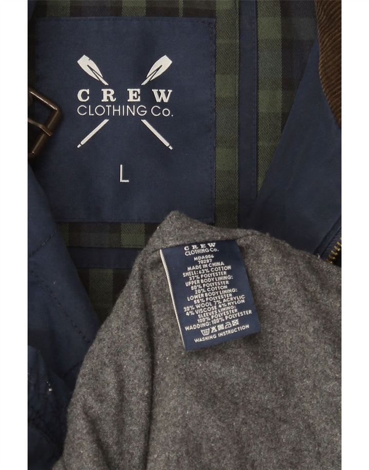 Crew Clothing Giacca trapuntata da uomo UK 40 Large in cotone blu navy