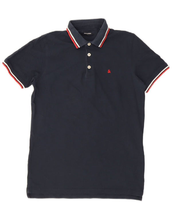 Polo da uomo Jack & Jones in cotone blu navy medio