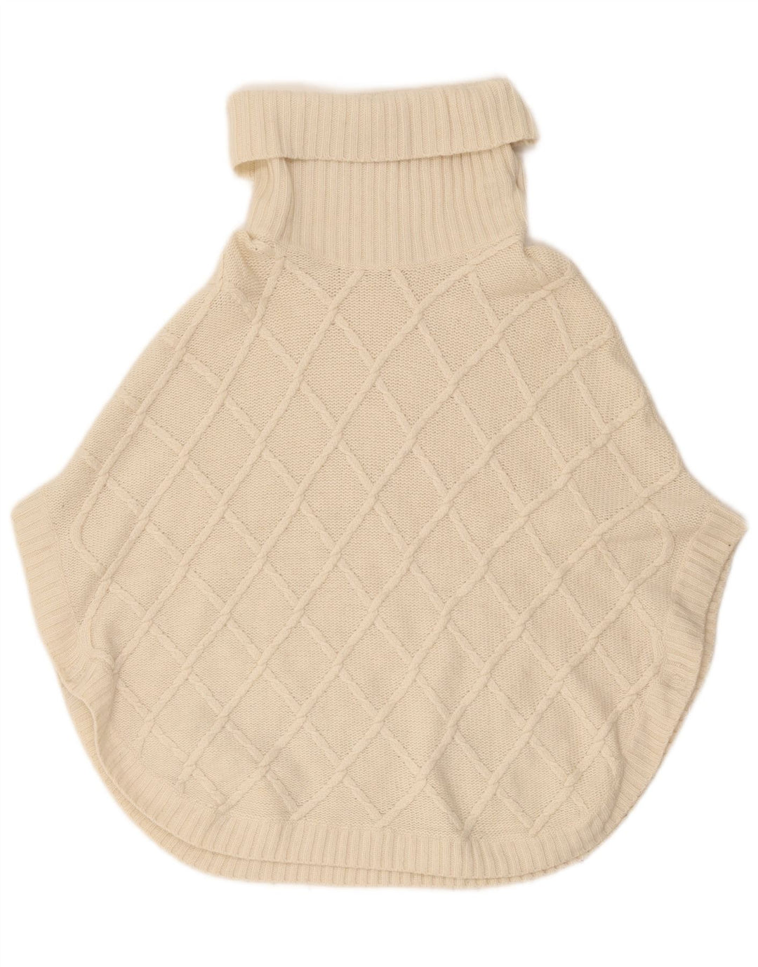 Massimo Dutti Maglione poncho a collo alto da donna UK 18 XL Bianco