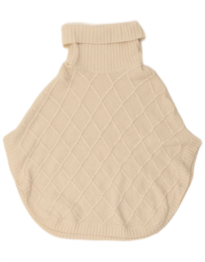Massimo Dutti Maglione poncho a collo alto da donna UK 18 XL Bianco