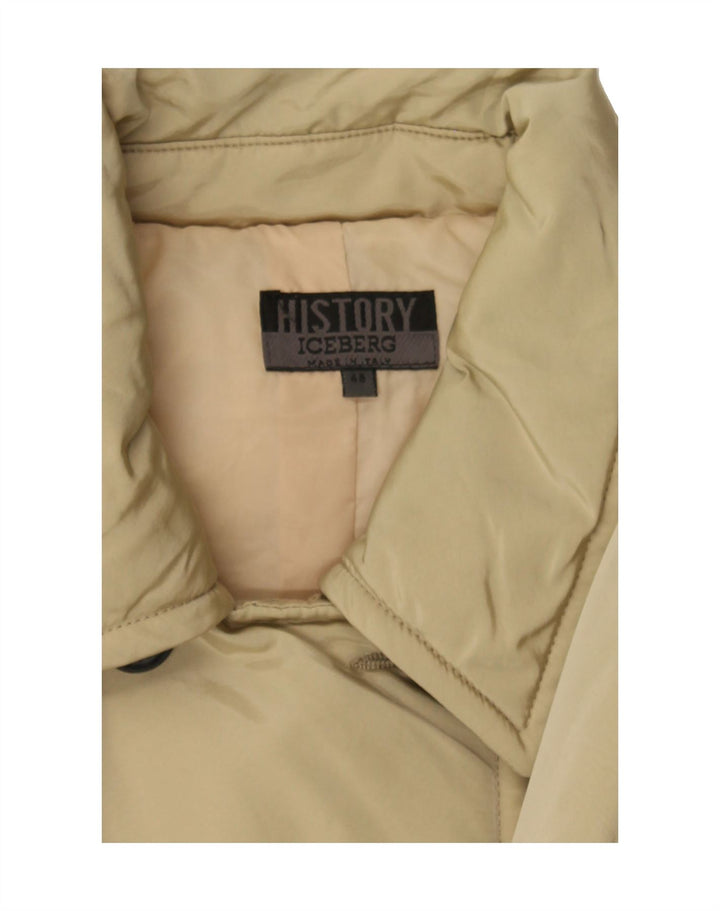 ICEBERG Womens Oversized Double Breasted Coat EU 46 XL Beige Polyamide Vintage Iceberg and Second-Hand Iceberg from Messina Hembry 