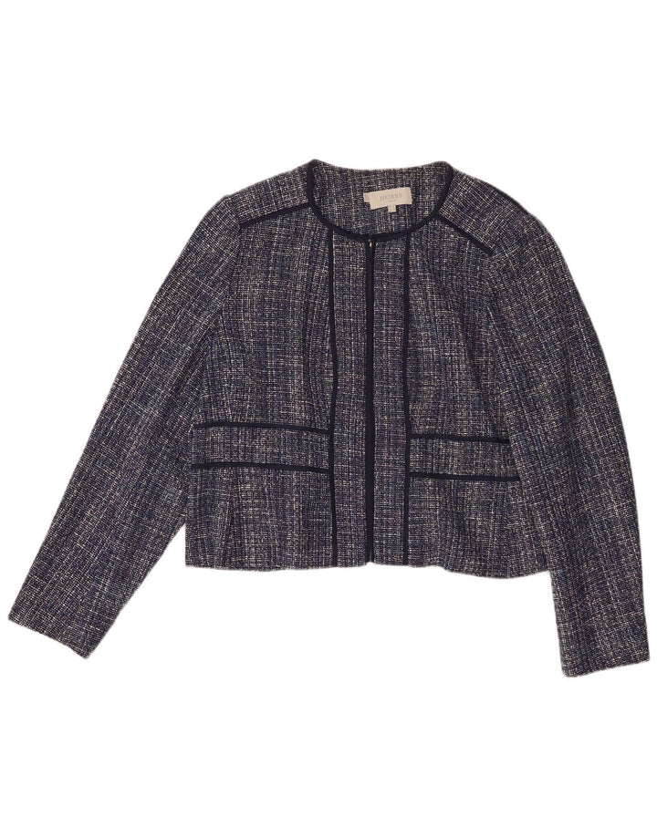 Giacca blazer corta da donna Hobbs UK 18 XL blu navy screziato