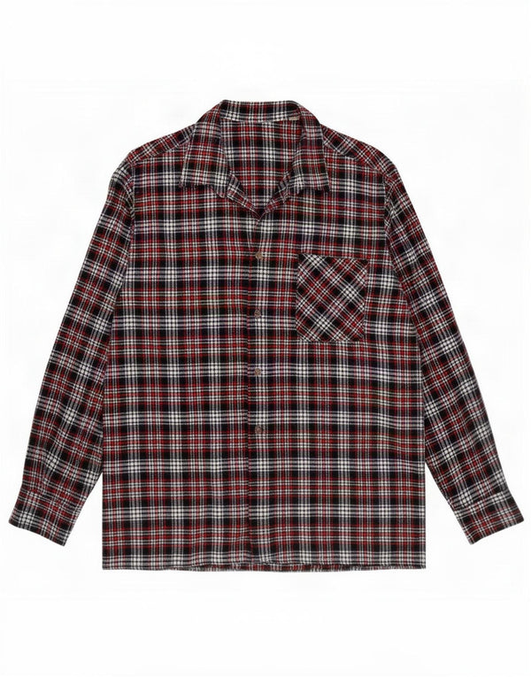 Vintage Mens Flannel Shirt Size 43 Large Multicoloured Check