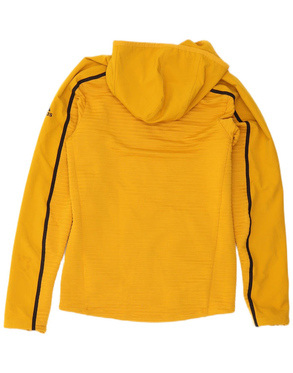 Maglione con cappuccio e zip da uomo Adidas piccolo in poliestere giallo